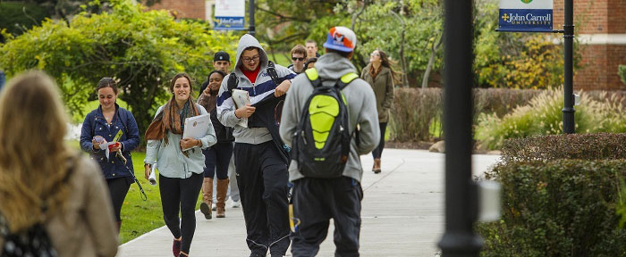 Students at homecoming